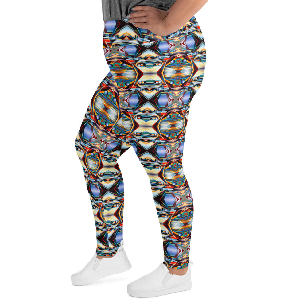 DMV 0221 Conceptual Artsy All-Over Print Plus Size Leggings