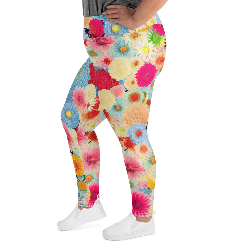 DMV 0106 Floral All-Over Print Plus Size Leggings