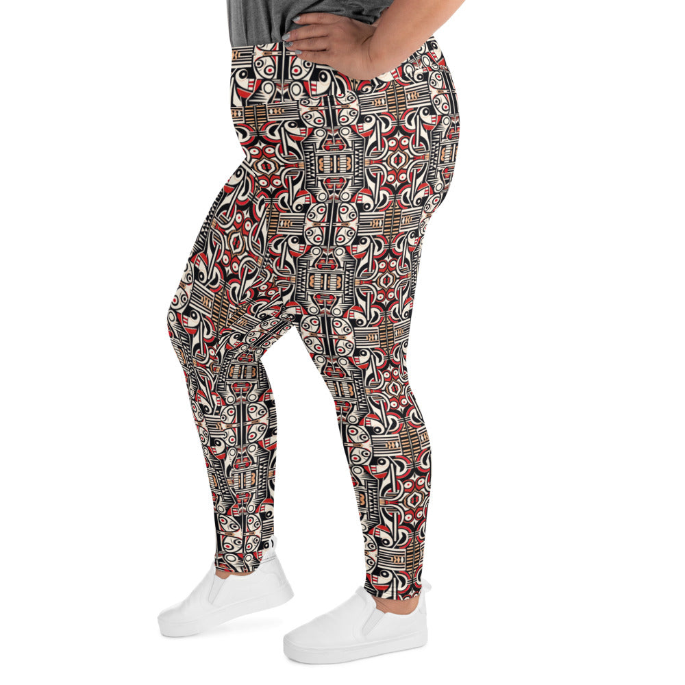 DMV 0161 Chic Boho All-Over Print Plus Size Leggings