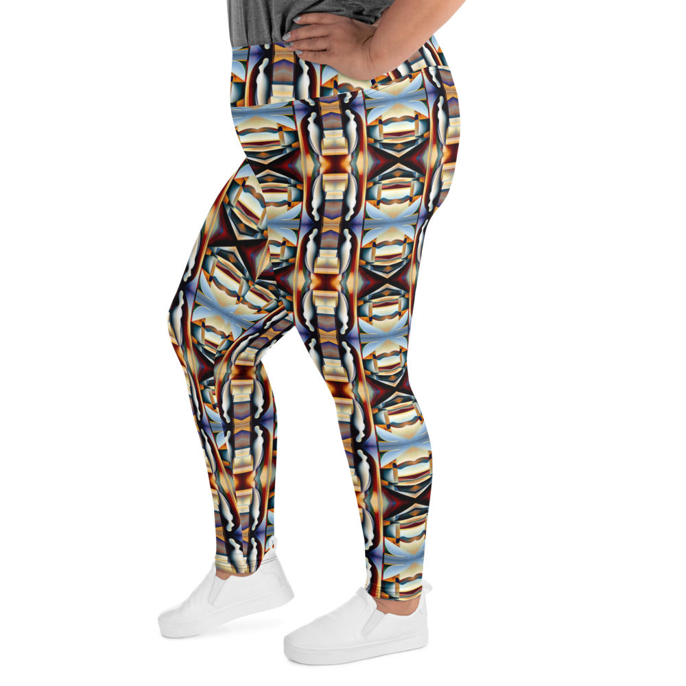 DMV 0104 Conceptual Artsy All-Over Print Plus Size Leggings