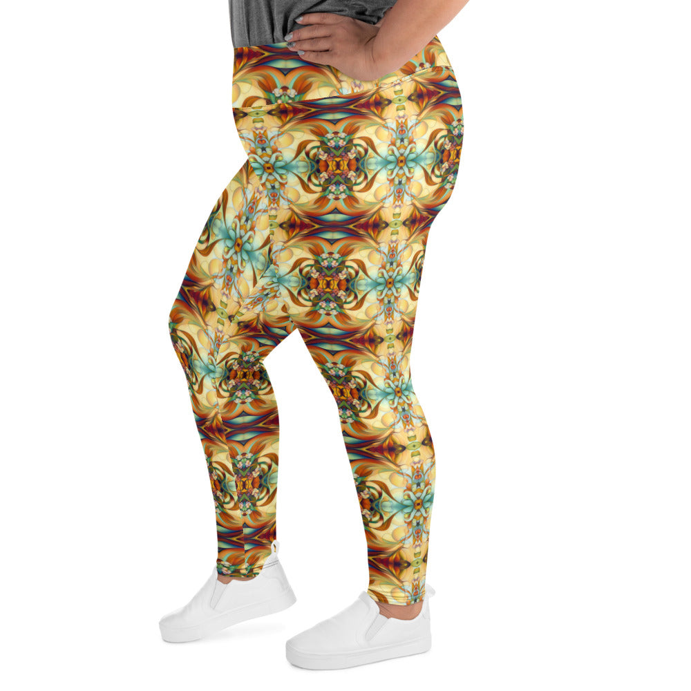 DMV 0123 Chic Boho All-Over Print Plus Size Leggings