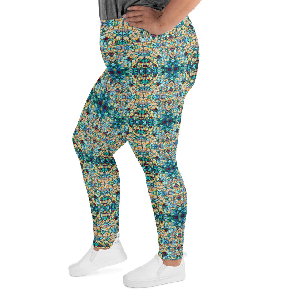 DMV 0254 Chic Boho All-Over Print Plus Size Leggings