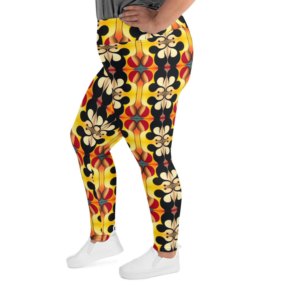 DMV 0215 Vintage Artsy All-Over Print Plus Size Leggings