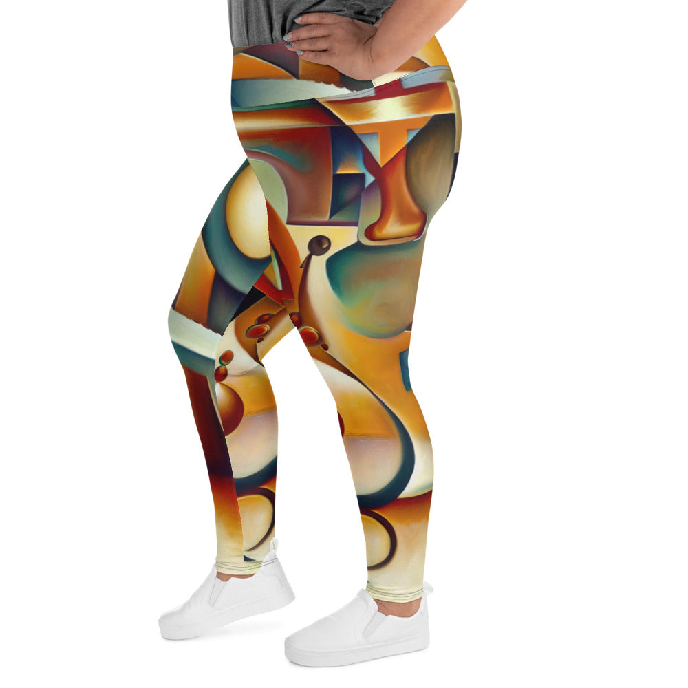 DMV 0143 Retro Art All-Over Print Plus Size Leggings