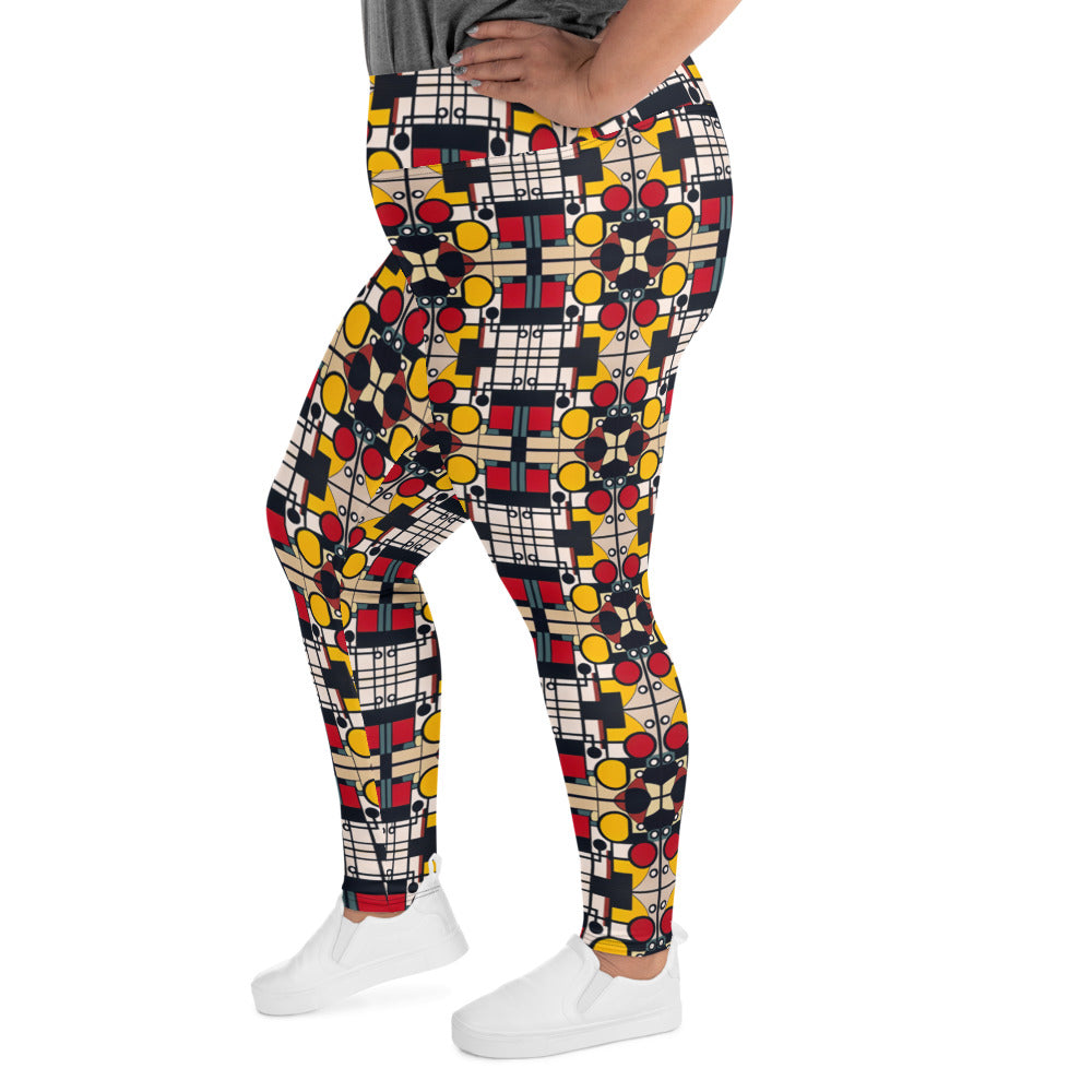 DMV 0142 Geo Boho All-Over Print Plus Size Leggings