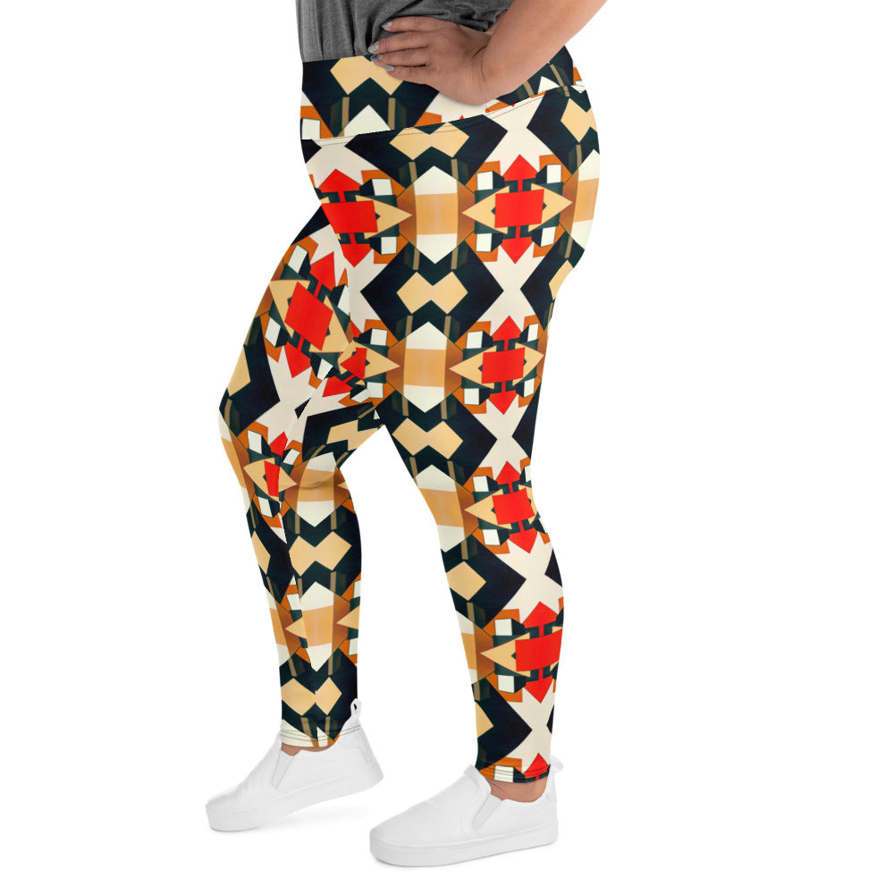 DMV 0138 Geo Boho All-Over Print Plus Size Leggings