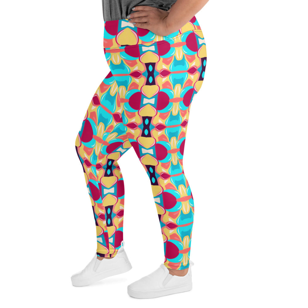 DMV 0134 Vintage Artsy All-Over Print Plus Size Leggings