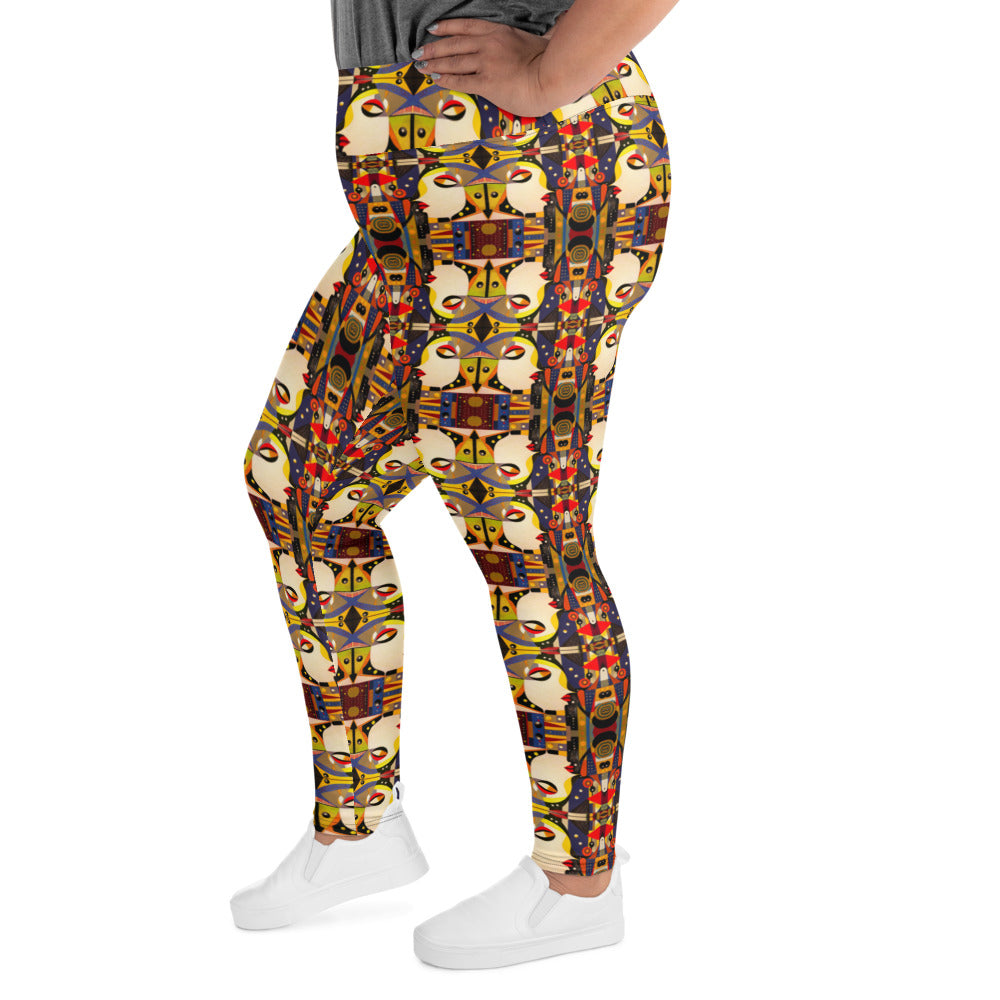 DMV 0176 Chic Boho All-Over Print Plus Size Leggings