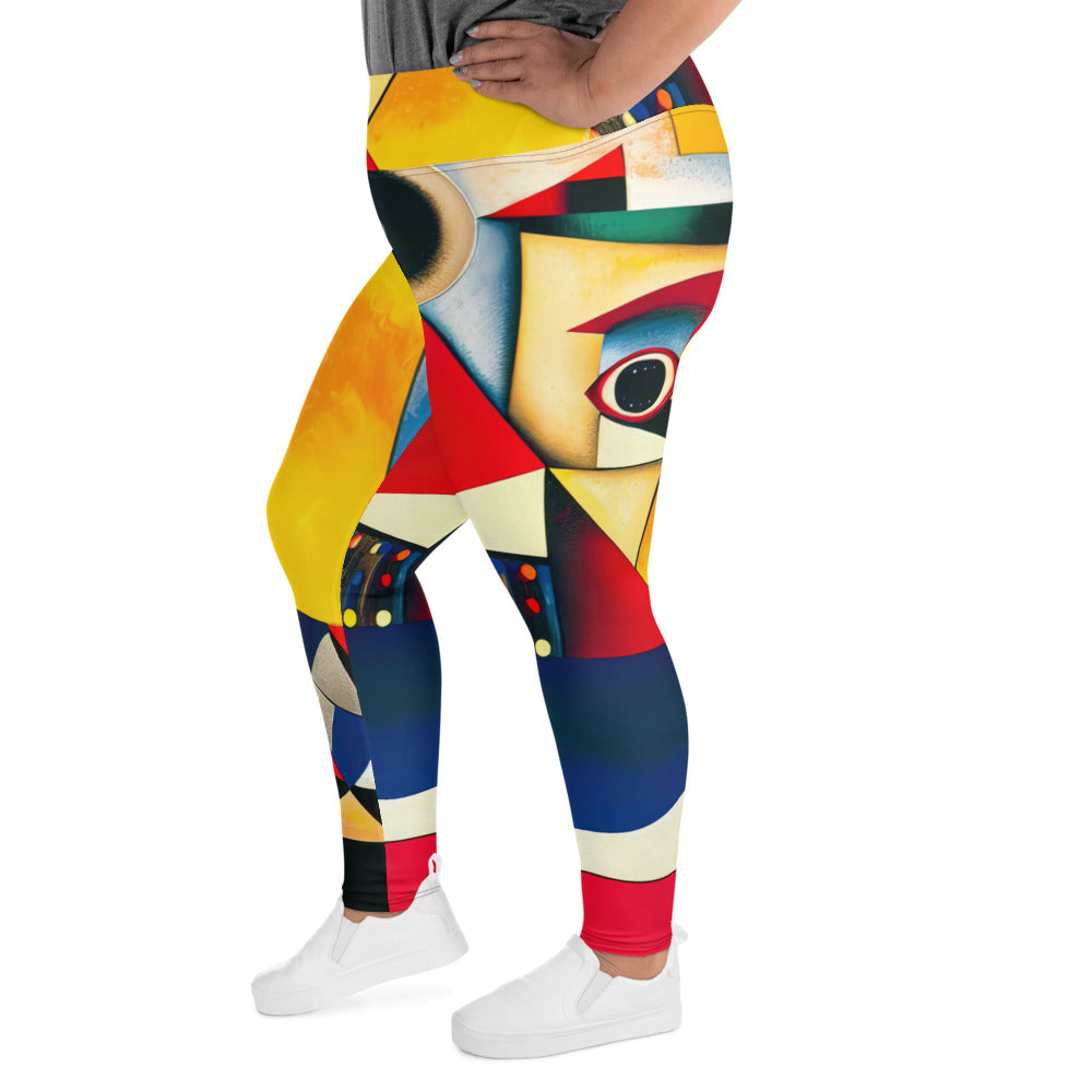 DMV 0187 Retro Art All-Over Print Plus Size Leggings