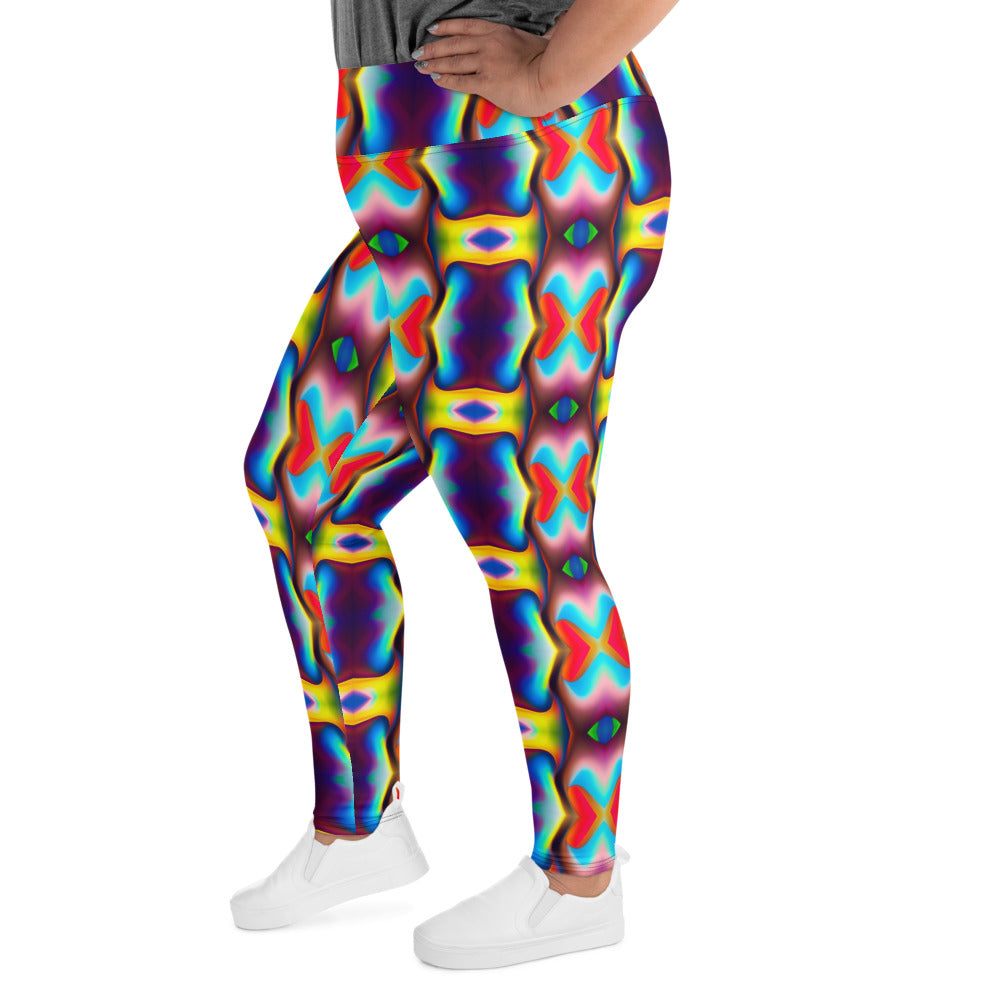 DMV 1350 Psy Artsy All-Over Print Plus Size Leggings