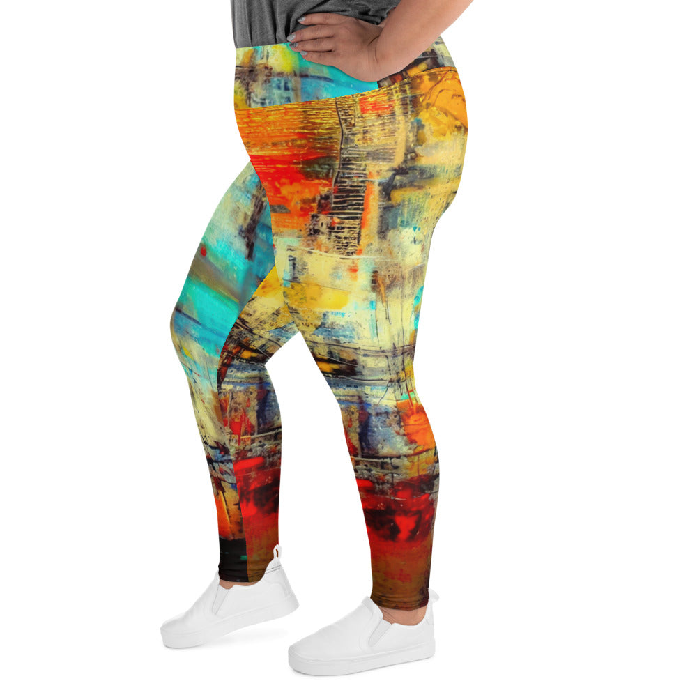 DMV 0279 Avant Garde All-Over Print Plus Size Leggings