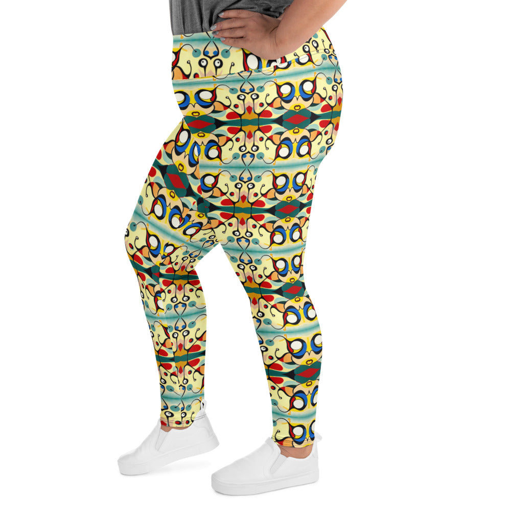 DMV 0405 Vintage Artsy All-Over Print Plus Size Leggings