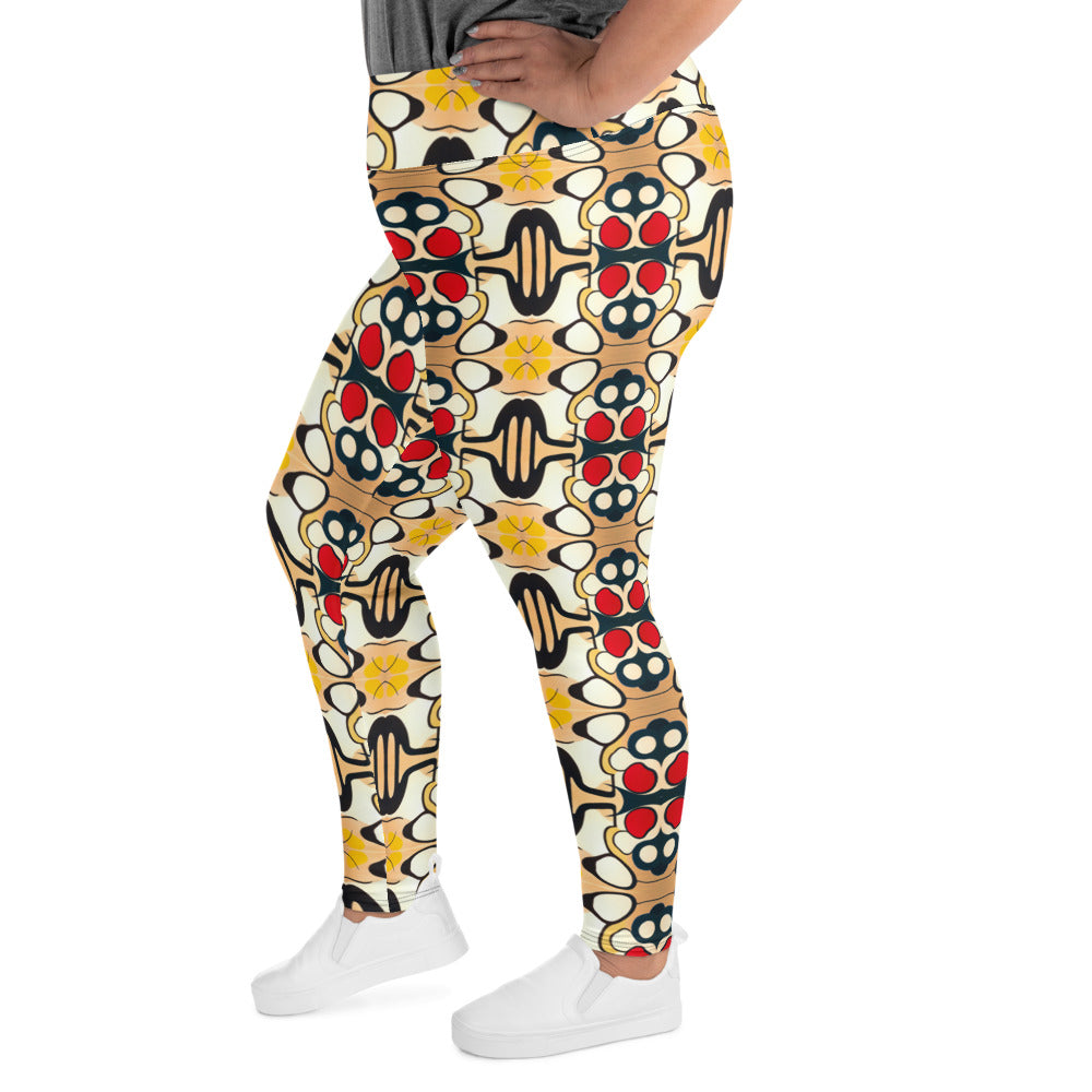 DMV 0204 Vintage Artsy All-Over Print Plus Size Leggings