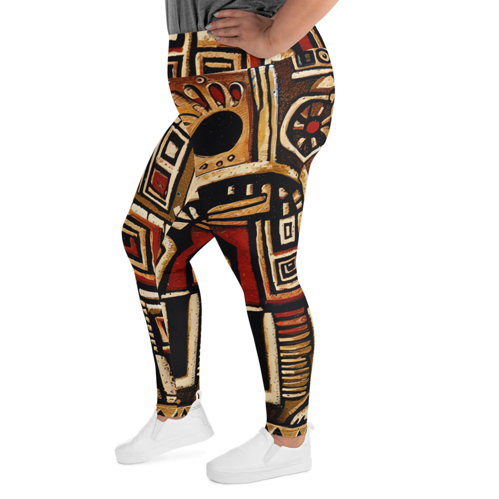 DMV 1521 Retro Art All-Over Print Plus Size Leggings