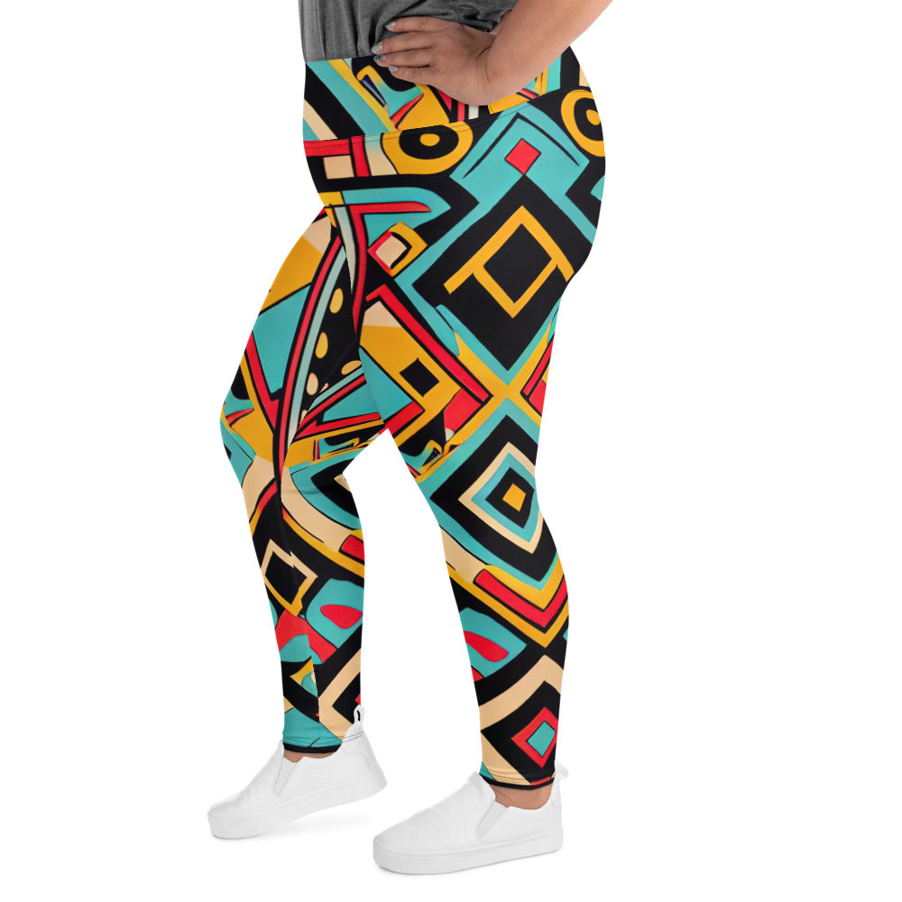 DMV 0155 Boho All-Over Print Plus Size Leggings