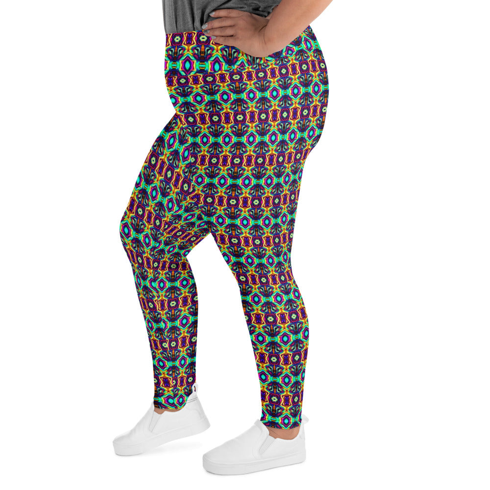 DMV 1465 Psy Artsy All-Over Print Plus Size Leggings