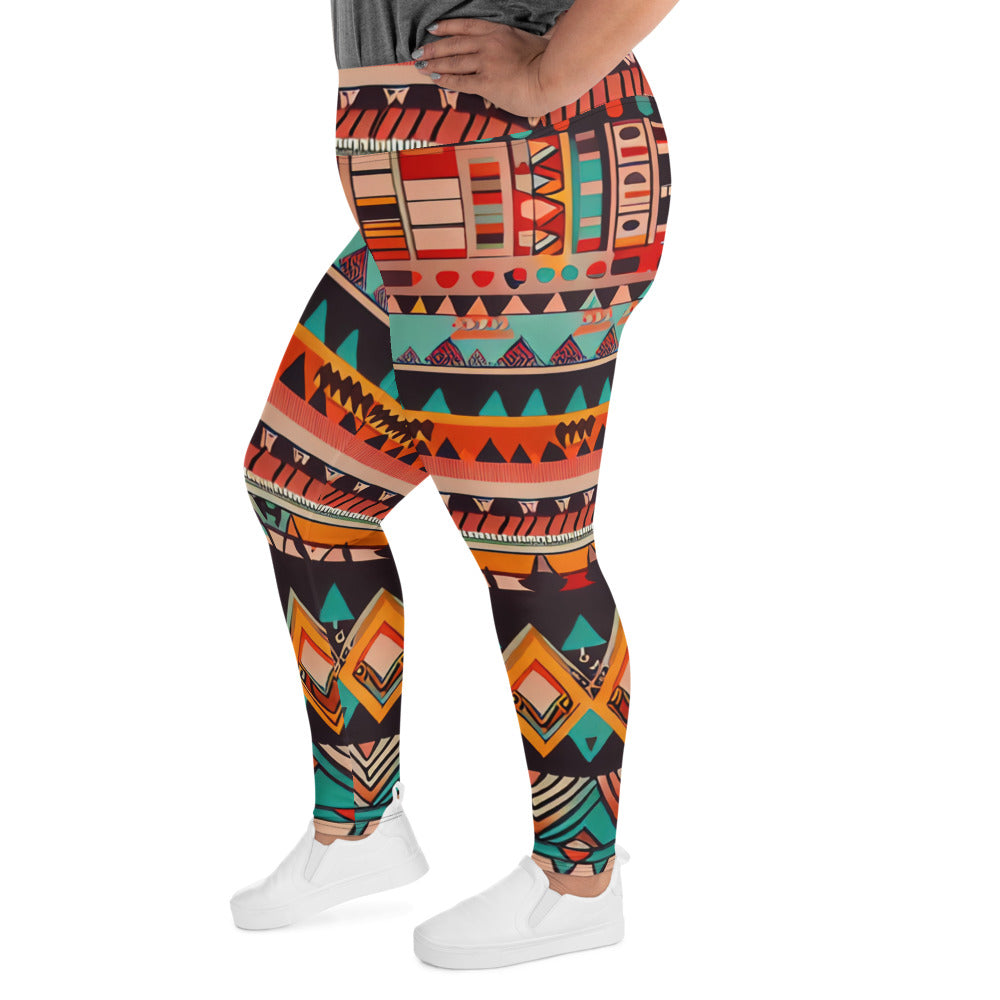 DMV 0415 Boho All-Over Print Plus Size Leggings