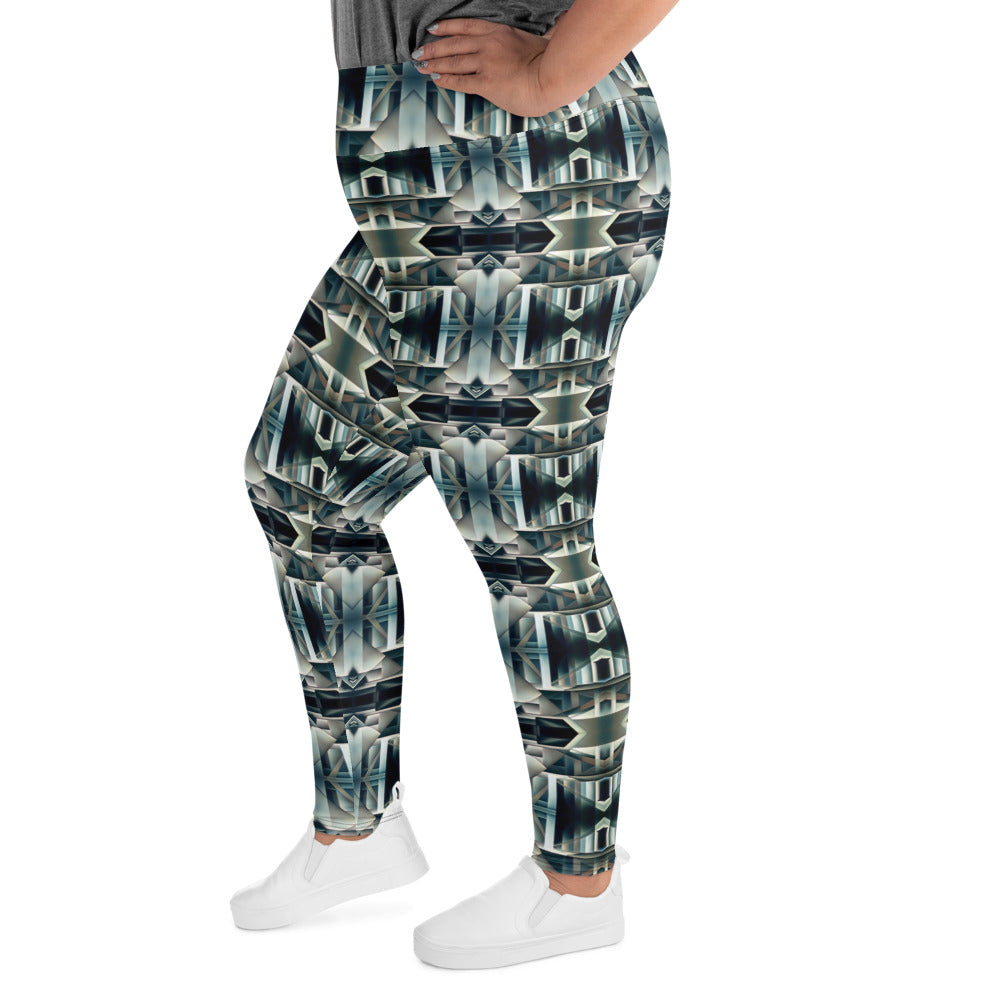 DMV 0414 Conceptual Artsy All-Over Print Plus Size Leggings