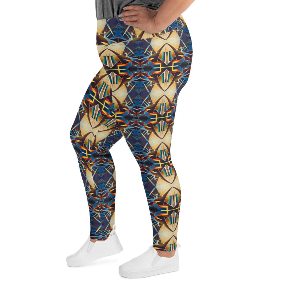 DMV 0406 Conceptual Artsy All-Over Print Plus Size Leggings