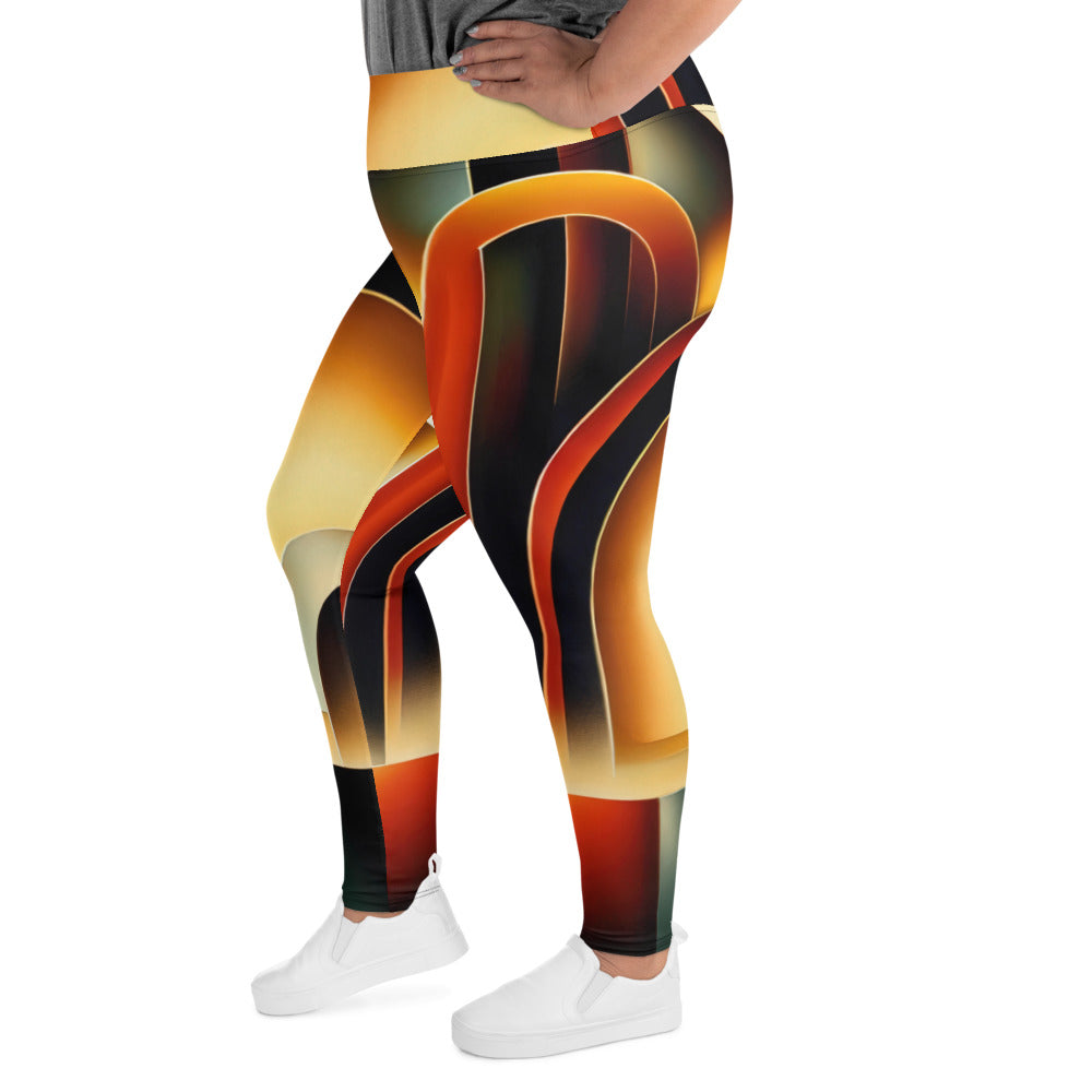 DMV 0261 Retro Art All-Over Print Plus Size Leggings