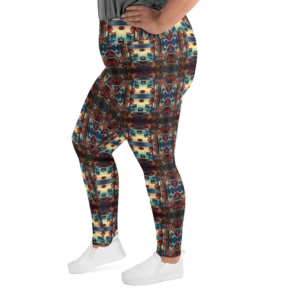 DMV 0188 Conceptual Artsy All-Over Print Plus Size Leggings