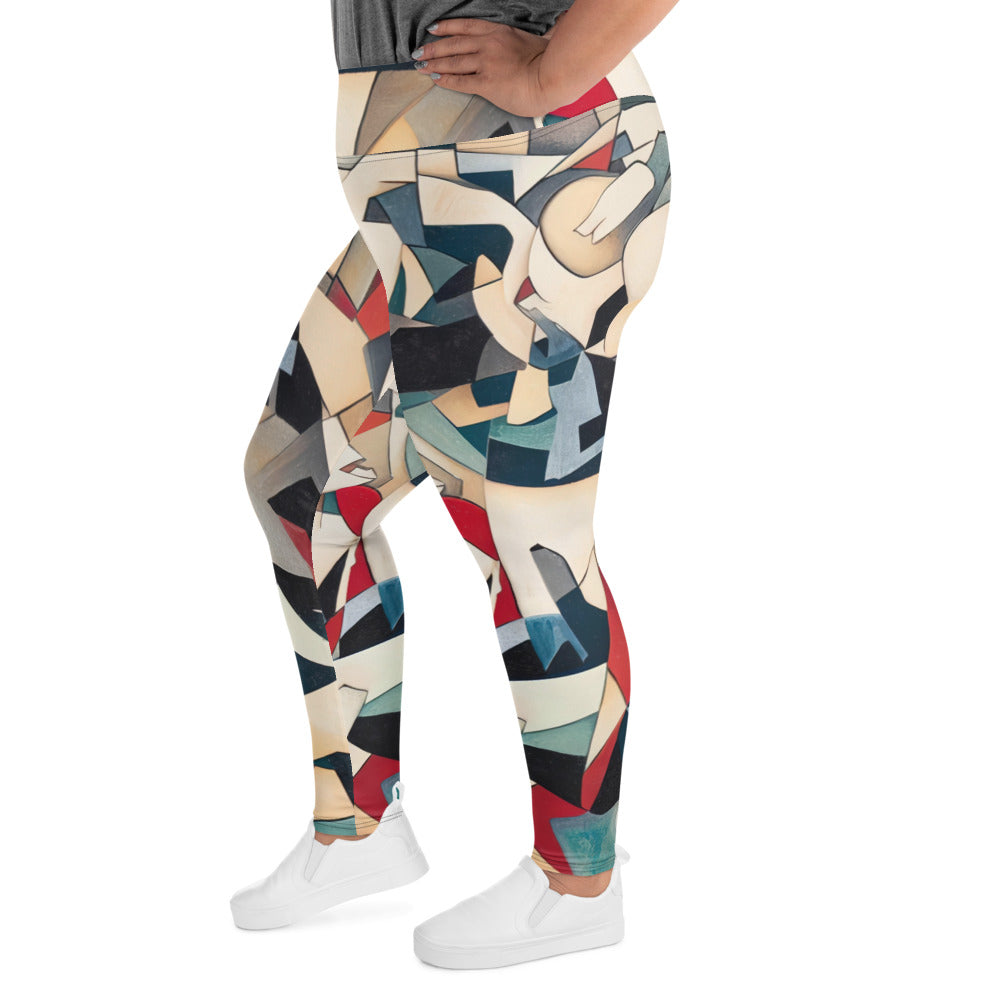 DMV 0508 Abstract Art All-Over Print Plus Size Leggings