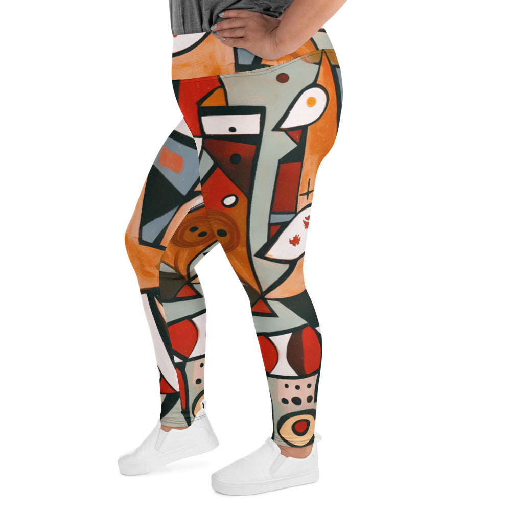 DMV 0522 Retro Art All-Over Print Plus Size Leggings