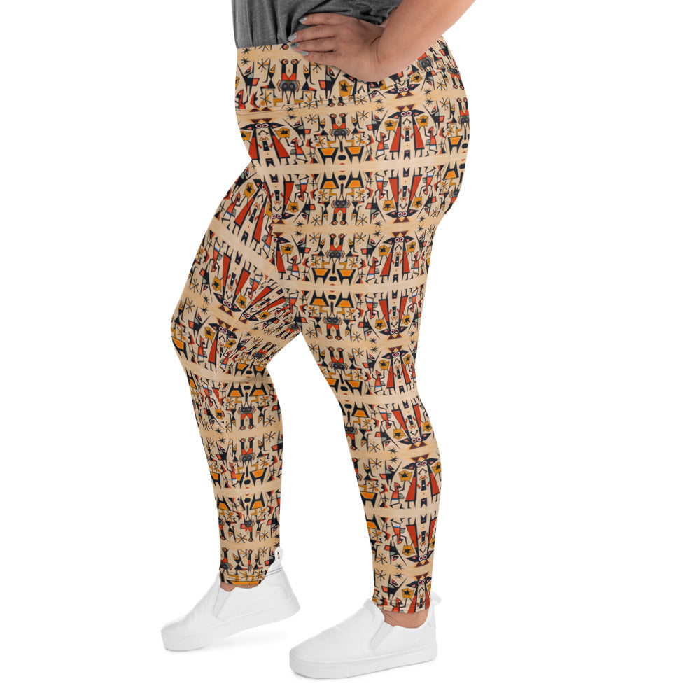 DMV 0509 Classic Boho All-Over Print Plus Size Leggings