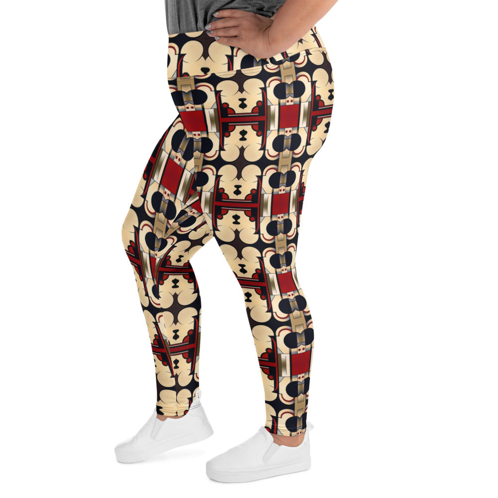 DMV 2033 Conceptual Artsy All-Over Print Plus Size Leggings