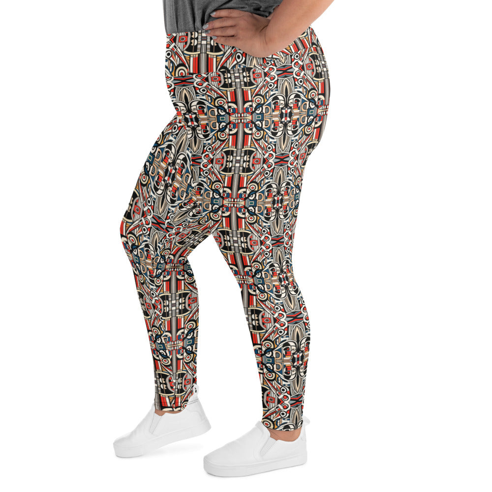 DMV 0908 Chic Boho All-Over Print Plus Size Leggings