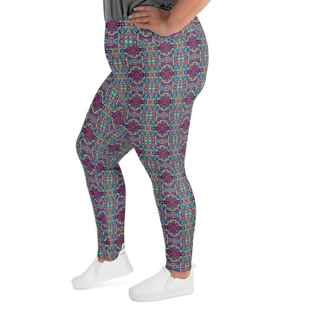 DMV 1249 Chic Boho All-Over Print Plus Size Leggings