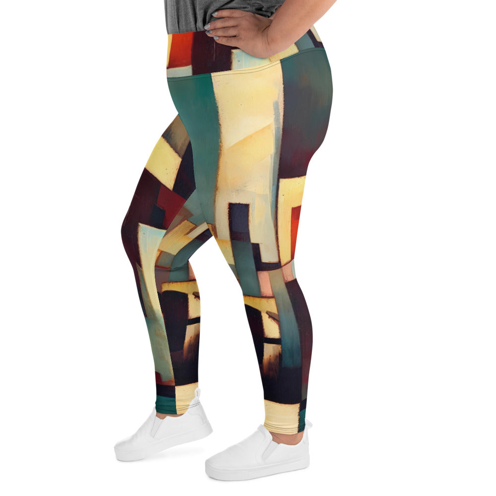 DMV 0317 Abstract Art All-Over Print Plus Size Leggings