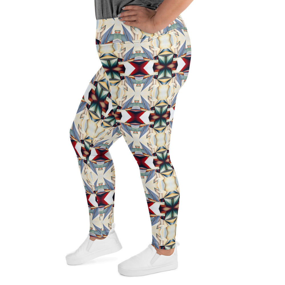 DMV 0464 Geo Boho All-Over Print Plus Size Leggings