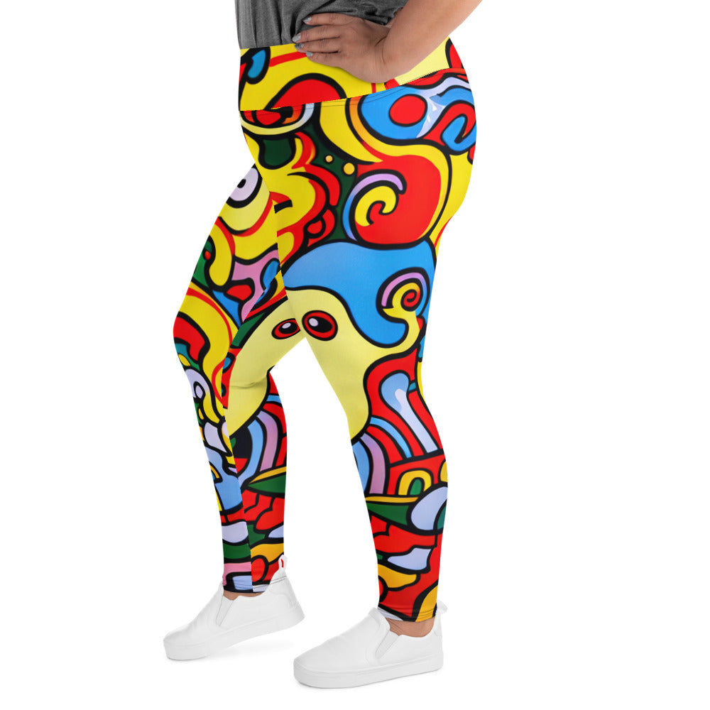 DMV 1241 Psy Art All-Over Print Plus Size Leggings