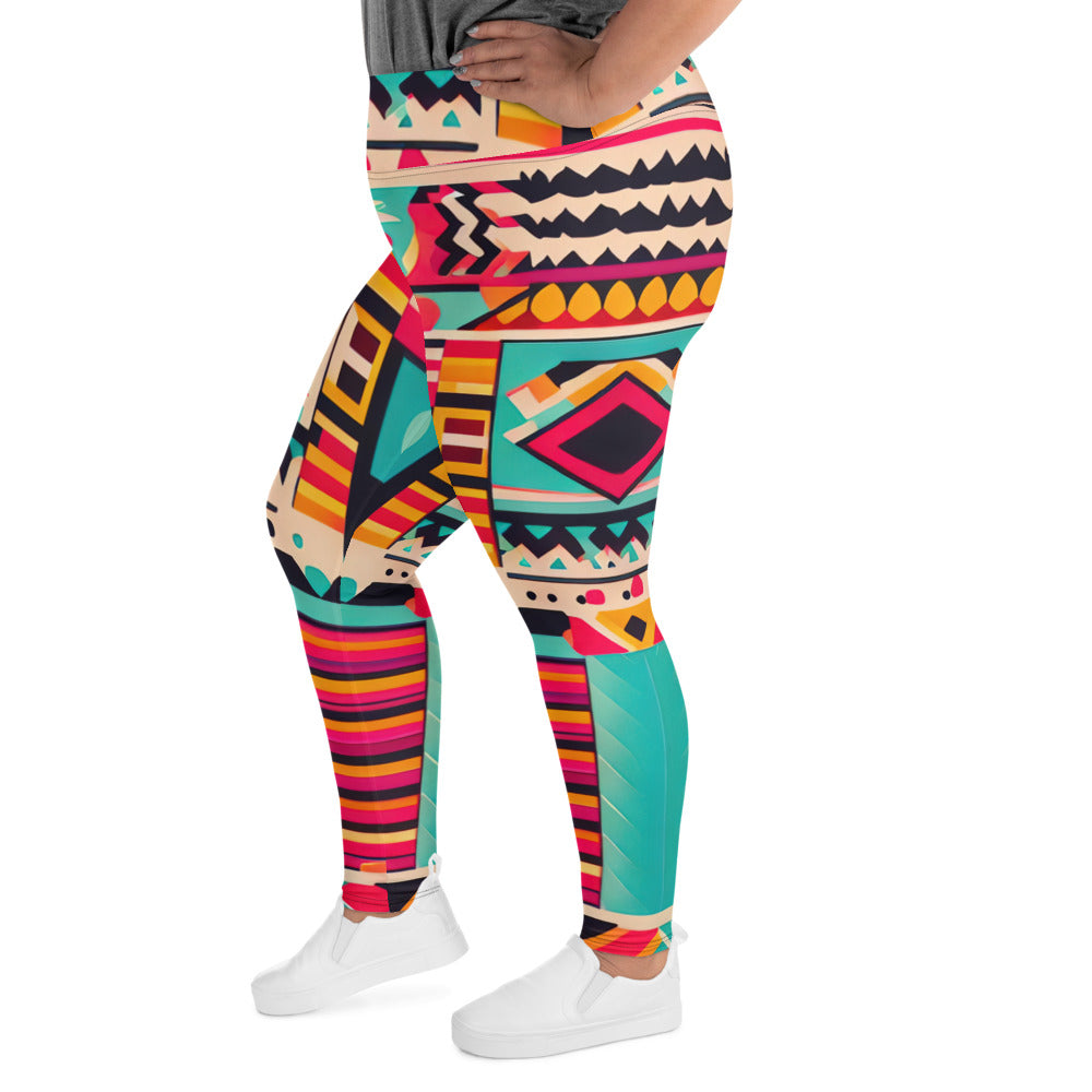 DMV 1520 Boho All-Over Print Plus Size Leggings