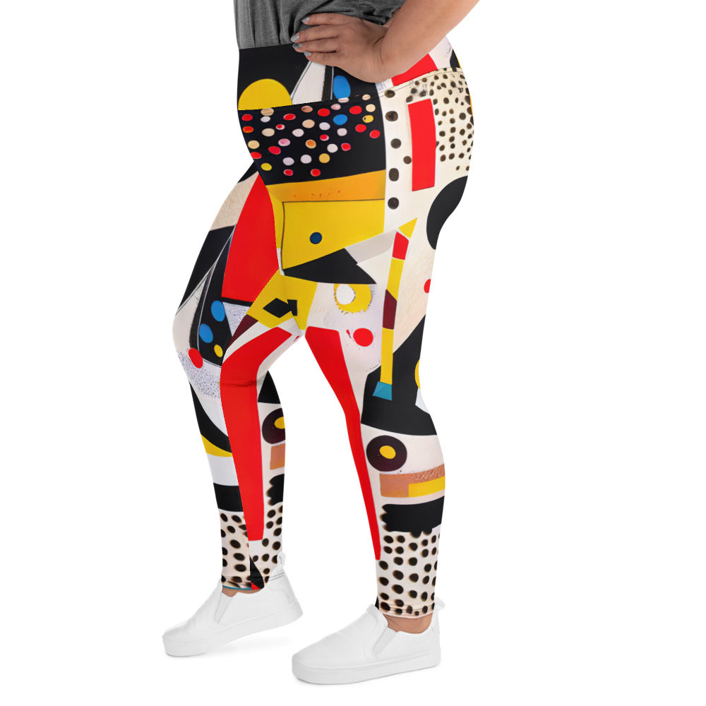 DMV 0576 Retro Art All-Over Print Plus Size Leggings