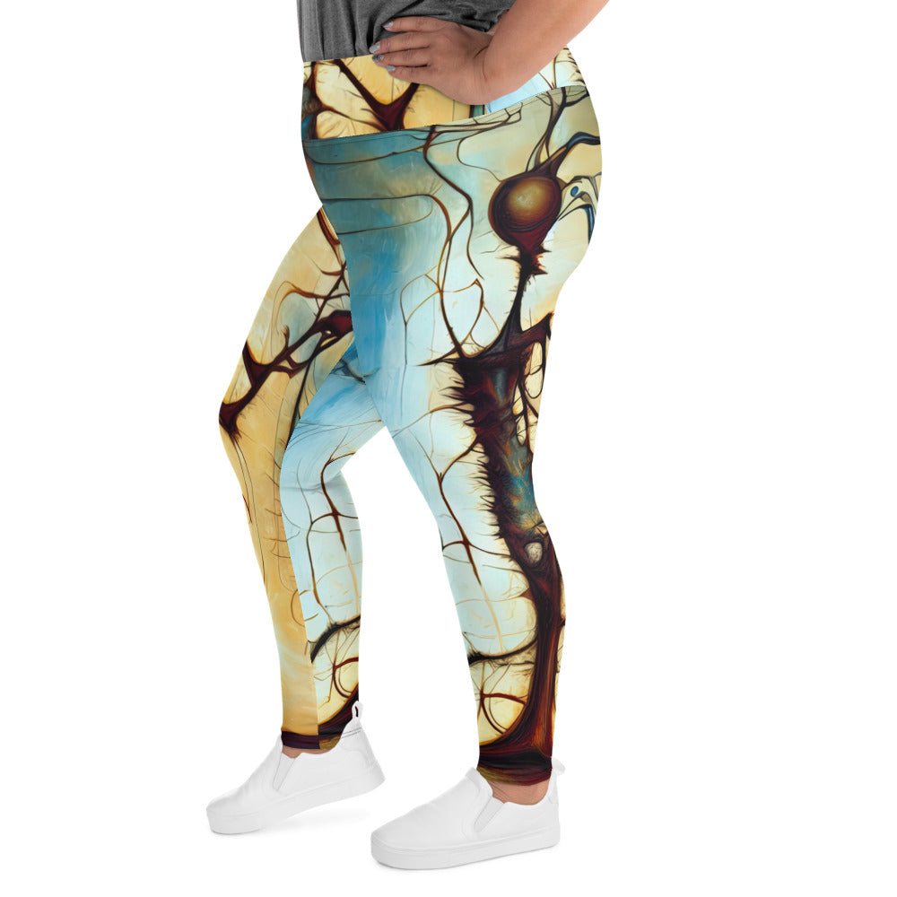 DMV 0650 Retro Art All-Over Print Plus Size Leggings