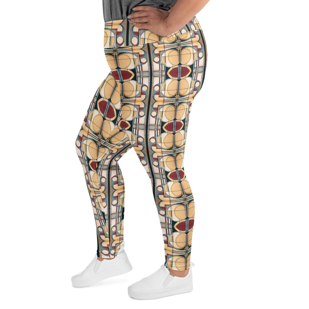 DMV 2080 Geo Boho All-Over Print Plus Size Leggings