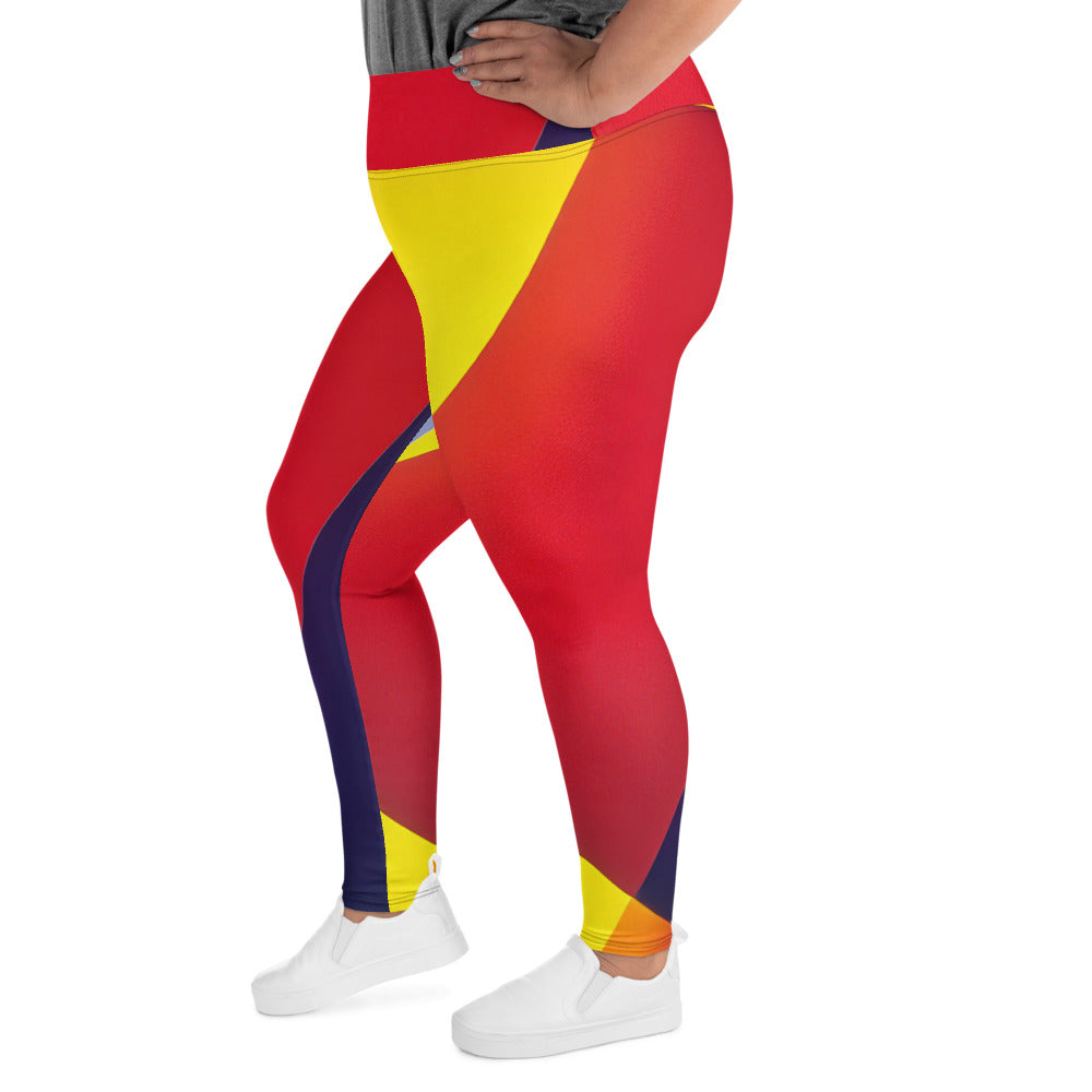 DMV 0830 Retro Art All-Over Print Plus Size Leggings