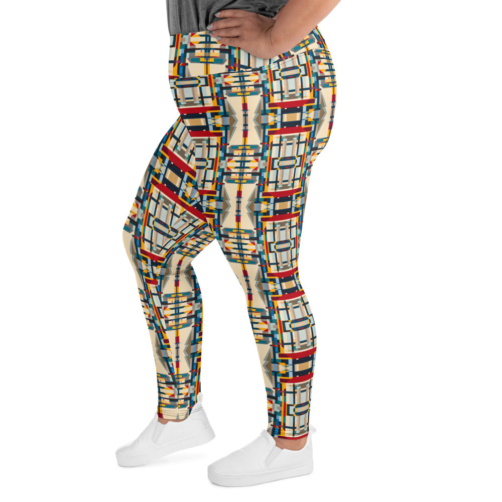 DMV 0352 Geo Boho All-Over Print Plus Size Leggings