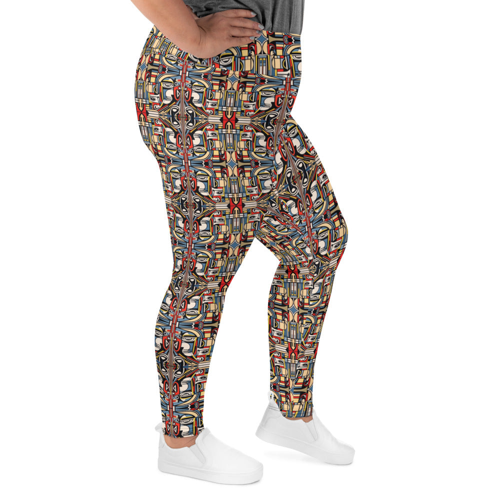 DMV 0283 Chic Boho All-Over Print Plus Size Leggings