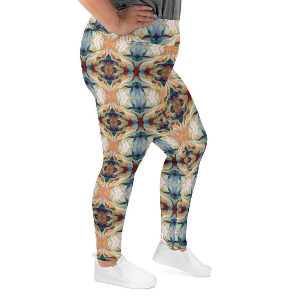 DMV 0273 Chic Boho All-Over Print Plus Size Leggings