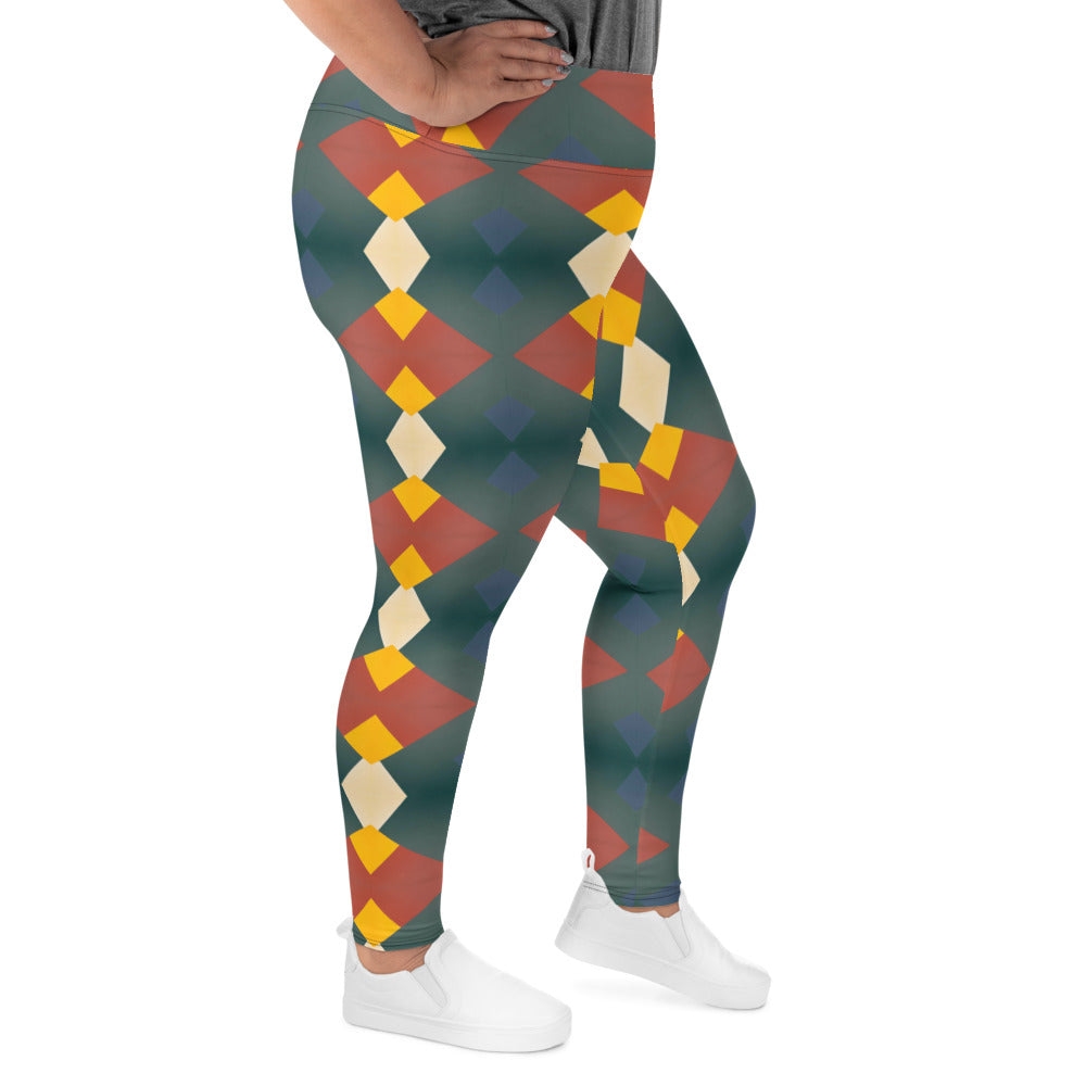 DMV 0057 Classic Boho All-Over Print Plus Size Leggings