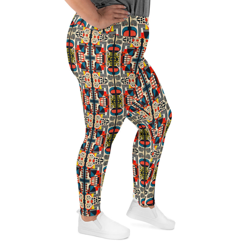 DMV 0013 Chic Boho All-Over Print Plus Size Leggings