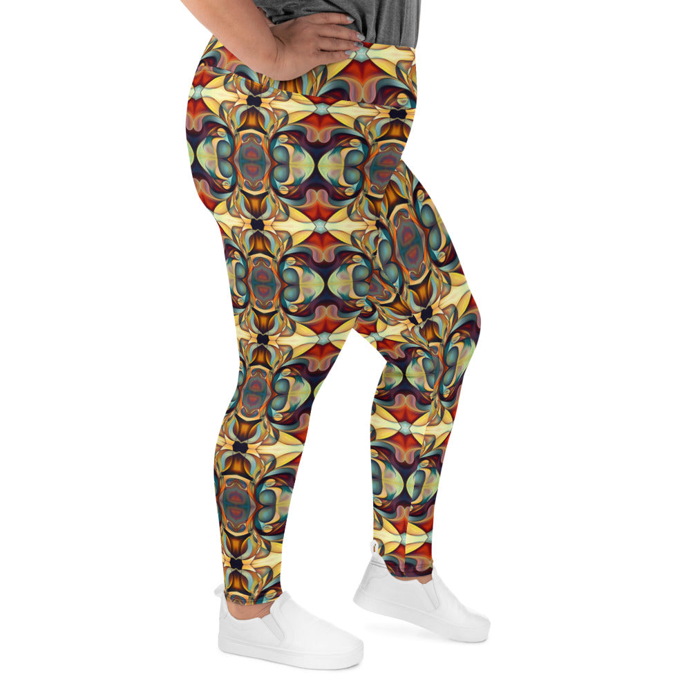 DMV 0070 Chic Boho All-Over Print Plus Size Leggings