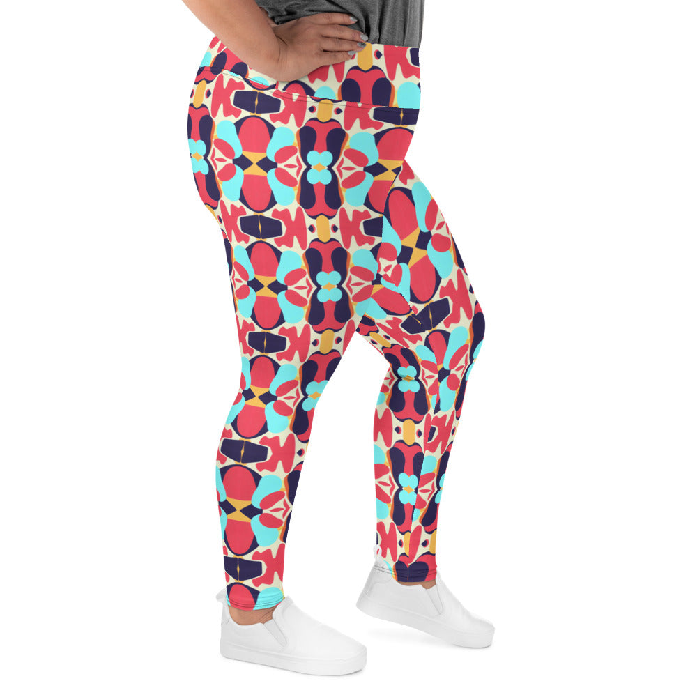 DMV 0030 Vintage Artsy All-Over Print Plus Size Leggings