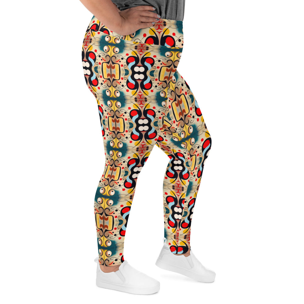 DMV 0040 Vintage Artsy All-Over Print Plus Size Leggings