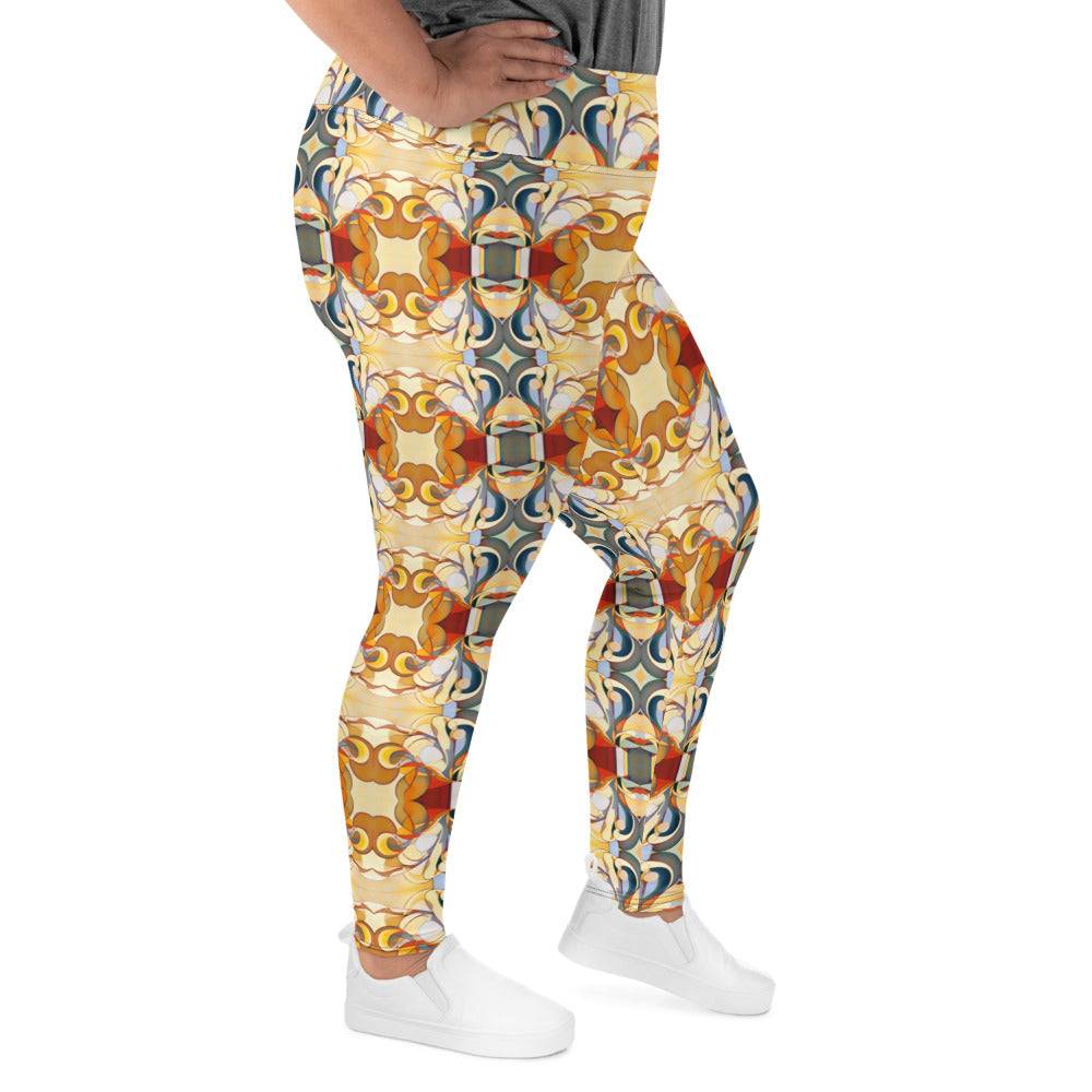 DMV 0089 Chic Boho All-Over Print Plus Size Leggings