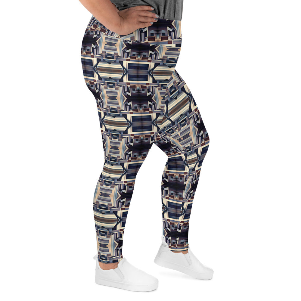 DMV 0058 Conceptual Artsy All-Over Print Plus Size Leggings