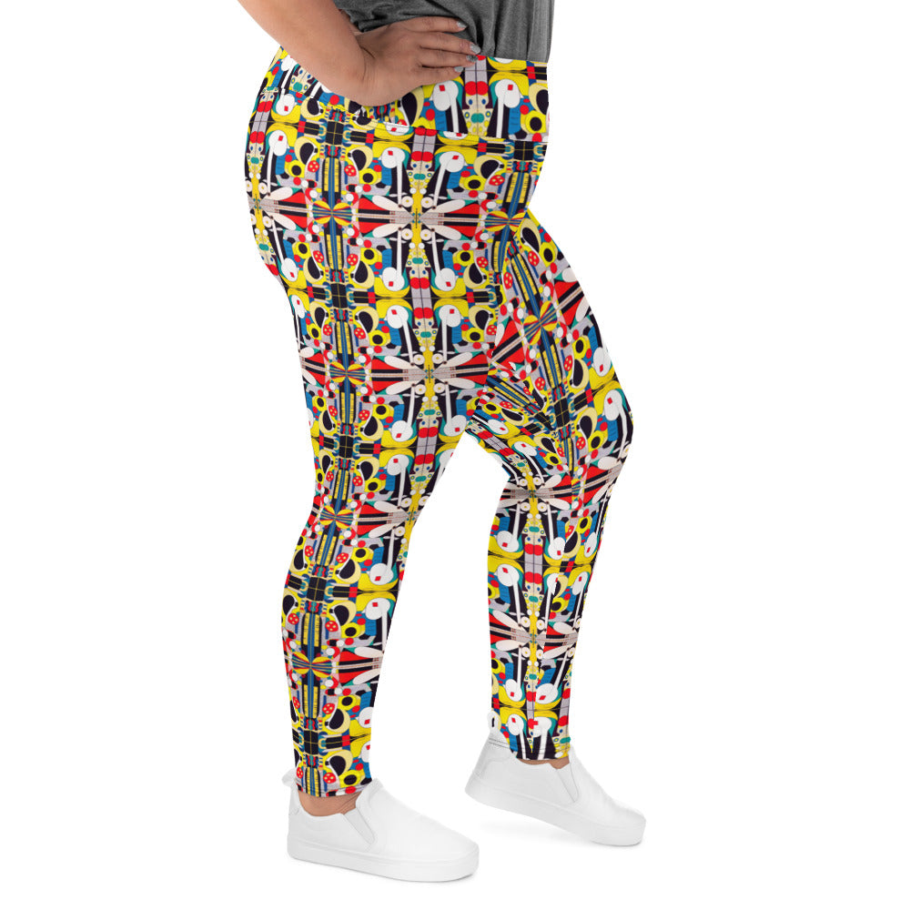 DMV 0246 Chic Boho All-Over Print Plus Size Leggings